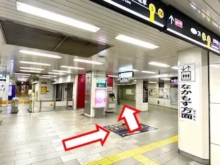 D5｜天王寺御堂筋線西改札前・周邊參考；📷 大阪市官方｜頁面日期 2026/1/1，拍攝日期未標